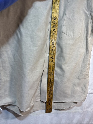 Van Heusen Men’s Dress Shirt Regular Fit Oxford Oatmeal Cream Size XXL 17 34/35 - 第 11/12 張圖片