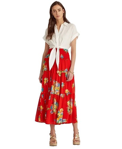 LAUREN RALPH LAUREN Bohemian Tiered Plus Size Skirt Size 14 NWT | eBay display picture 1