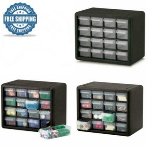 16 Drawer Plastic Small Parts Organizer Storage Hardware Craft Cabinet Nuts Bolt Ebay