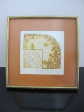 JANEZ BERNIK Yugoslav Framed Signed Aquatint Etching Art Titled A-G