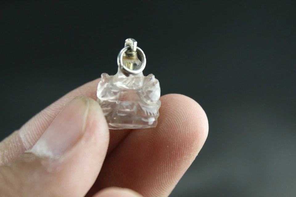 Estatua de Ganesha transparente natural | Estatuilla de piedras preciosas talladas a mano, dios hindú Foto 2 de 4