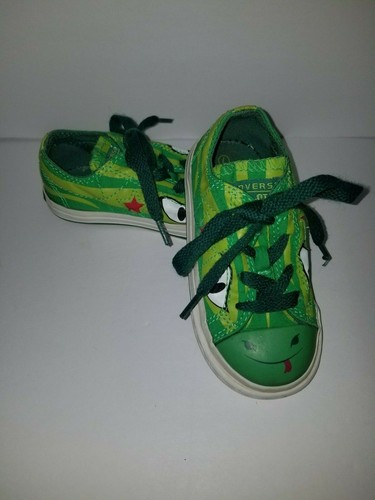 Converse One Star Sneakers Toddler Sz 7 Lizard Snake Frog Green Lace Up GUC - Picture 3 of 7