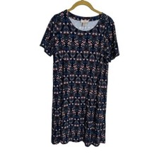 Loft Floral Blue Pink T Shirt Dress Small Petite