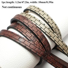 1Pc 120 X 10mm PU Leather Rope Cord Flat Printing Strip Crafting Material DIY