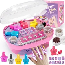Girls Nail Polish Set , Toys for Girls Age 5 6 7 8 9 10, Nail Care Kit