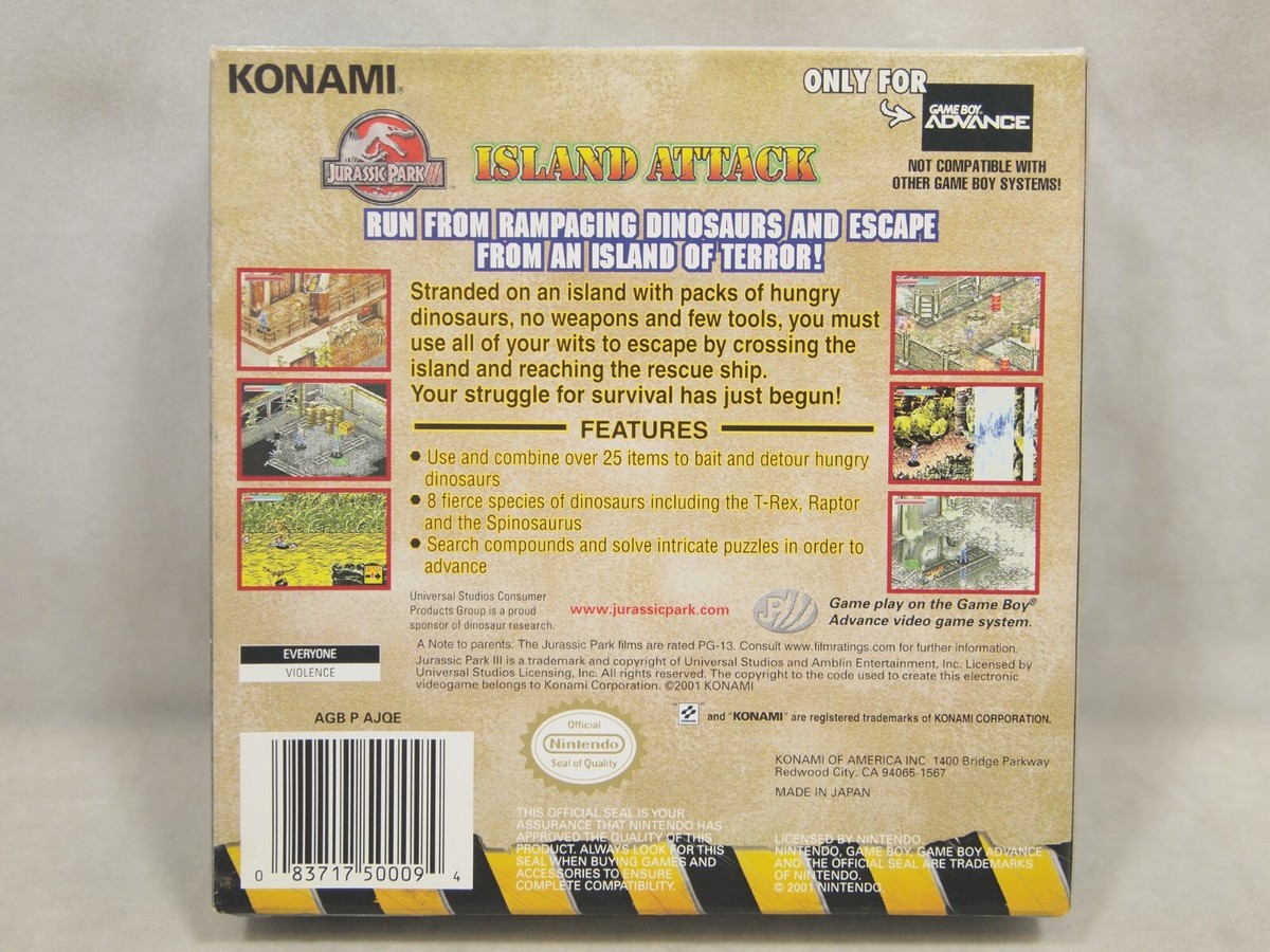 ジュラシックパーク アクション Game Boy Advance Jurassic Park Ⅲ Advance Action GBA Nintendo Game Boy