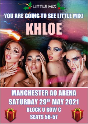 little mix ticket card confetti tour 2021 concert xmas