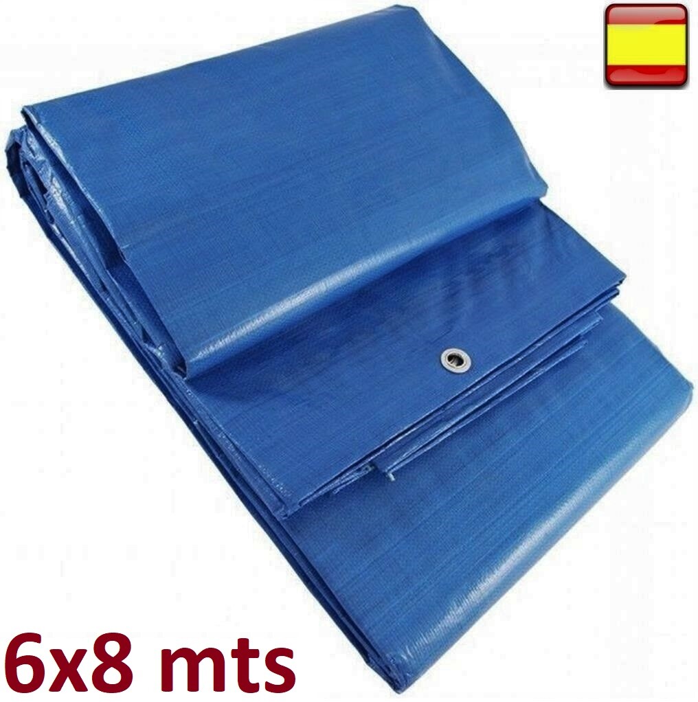 Lona Toldo cubierta protector 6X8m metros polietileno impermeable reforzado