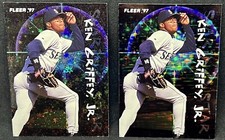 KEN GRIFFEY JR. 1997 Fleer SOARING STARS (x2) : BASE + RUBIES FOIL VARIANT