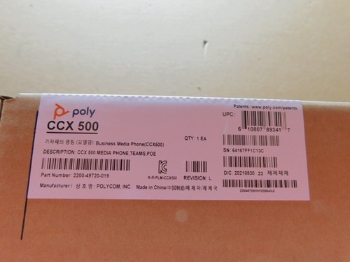 NEW!! POLY CCX500 POE Business Media Phone -- Microsoft Teams -- 2200-49720-019 - Afbeelding 3 van 3