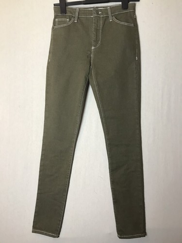 Topshop Moto Skinny Jeans Leigh Khaki 