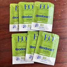 6 EO Deodorant Wipes Tea Tree Scent Natural Essential Oils Aluminum Free