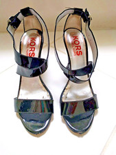 Michael Kors Black Patent Leather Sandal Heels Size 8M