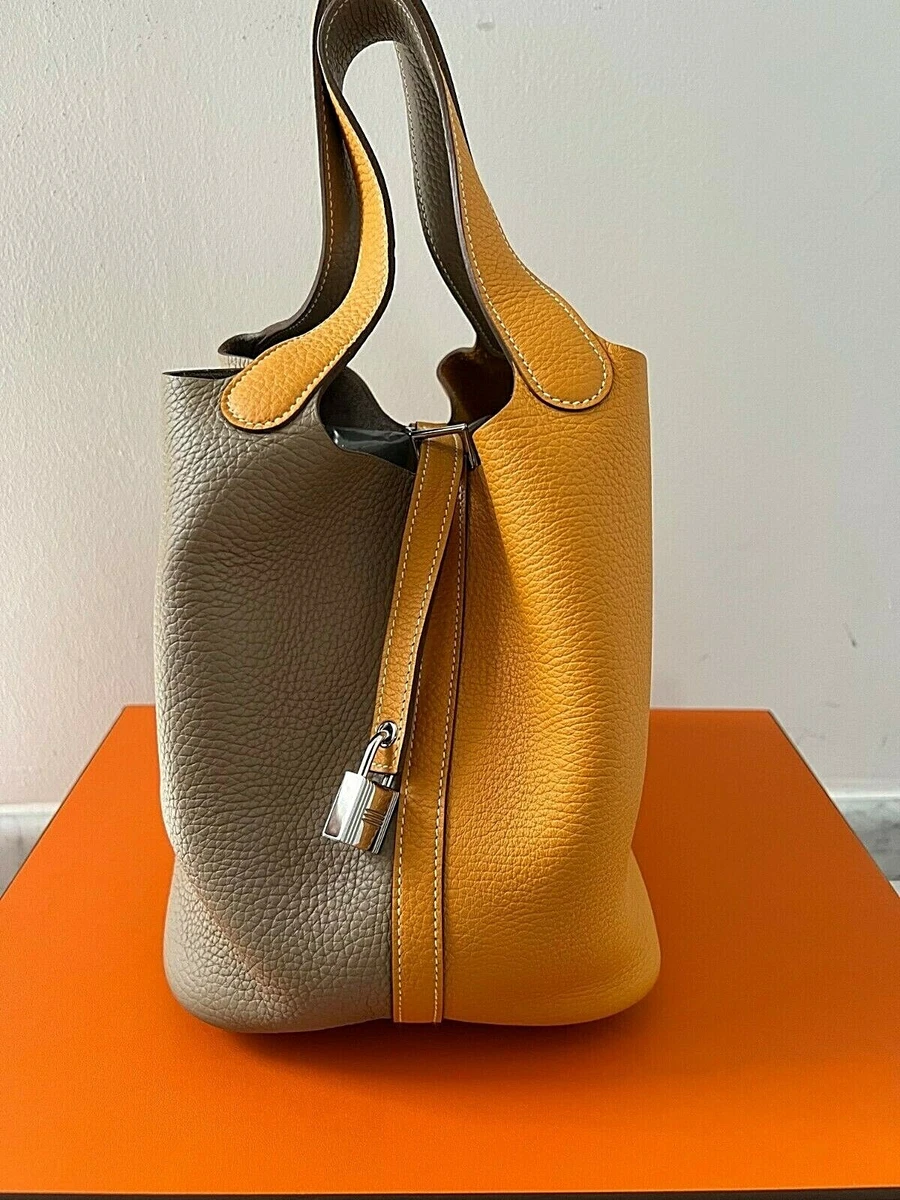 Hermes Picotin 18 Taurillon Clemence Orange With Gold Hardware