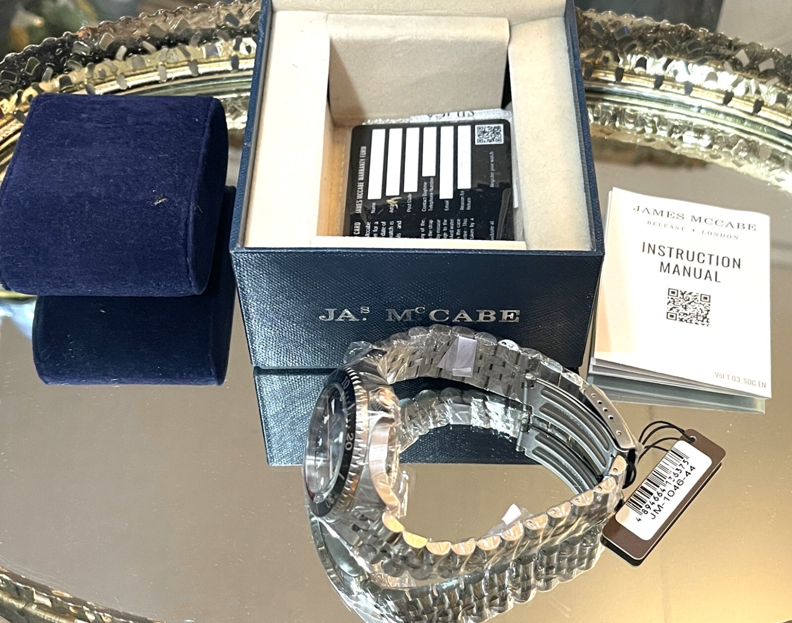 NIB With Pamphlet James McCabe Legacy Diver Mechanical Automatic Blue Face Watch eBay