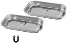 Myers Heavy Gauge Stainless Steel Mechanic's Magnetic Parts Rectangular Tray 