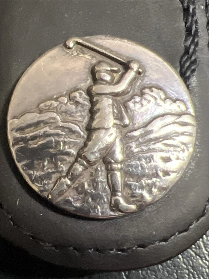 Clip para dinero de golf de cuero vintage moneda de plata imán fuerte Foto 2 de 4