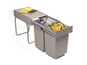 Victory Abfallsammler 72223060 Double Man Deluxe 28L hellgrau Auszug Mülltrenner