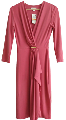 Charter Club Women's Hardware Faux-Wrap Dress Rapture Rose Pink Sz S Rayon  $80 | eBay
