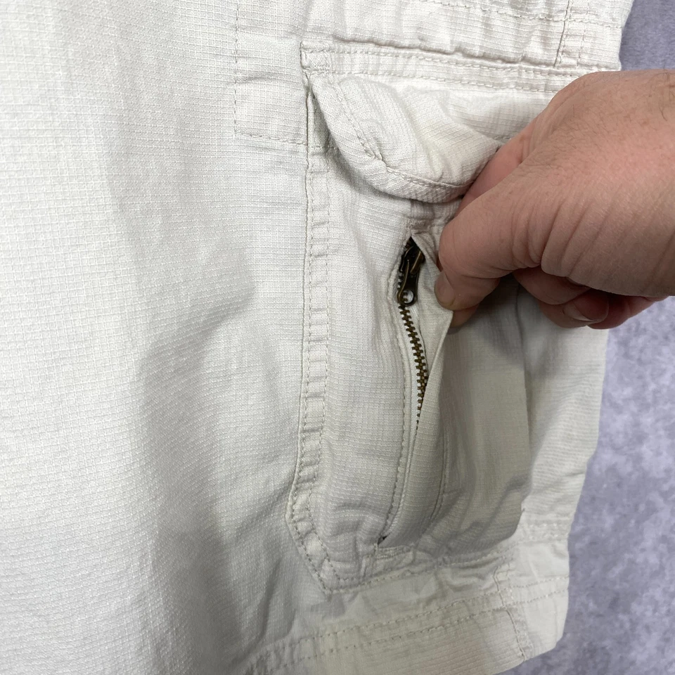 Chaps Ralph Lauren Cargo Shorts Mens 42 Beige Gridstop Utility Gotpcore Preppy - Image 4 of 4