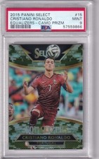 Carte Panini Select Lionel Messi Argentine 2015 #65 - Bleu Camouflage Prizm, Gradée PSA 9 MINT