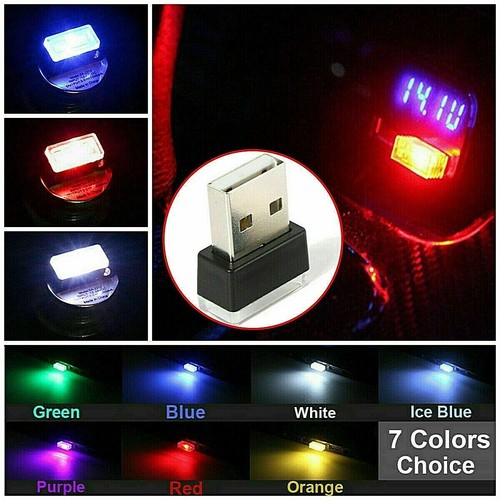 1x Mini USB LED para Coche Luz Interior Neón Atmósfera Lámpara Ambiental Accesorios - Imagen 4 de 12