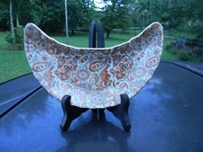 Royal Paisley Crescent Moon shaped Trinket/Candy/Bone Dish vintage nice one