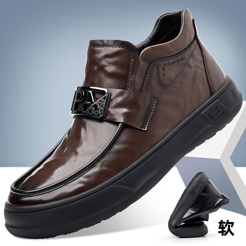 SAOLA Scarpe alte da uomo per il tempo libero formale business pump britanniche suola spessa pull on