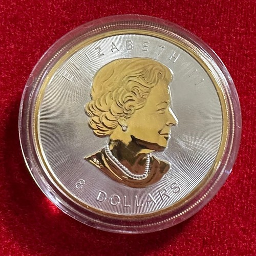 1.25 Troy OZ .9999 Silver 2015 Canadian Bison Coin w/ 24 K Gilding by SFS - Picture 2 of 7