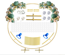 7.5FT Gold Round Backdrop Stand Reusable Wedding Event Display Frame