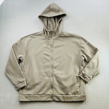 Nike Sweater Womens Large Brown Tan Swoosh Full Zip Hoodie Sweatshirt Ladies