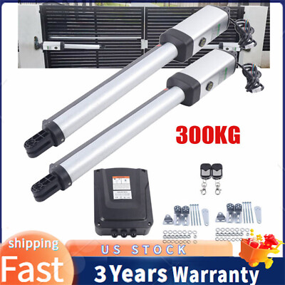 700lb Electric Automatic Gate Opener Dual ARM Swing 2 Remote Control Heavy Duty