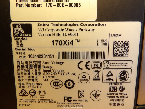 Imprimante d'étiquettes thermique industrielle Zebra 170Xi4 300 dpi LAN - 72 ... - Afbeelding 6 van 8