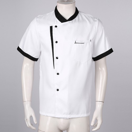 Men Chef Jacket Patchwork Coat with Hats Set Restaurant Canteen Work Uniforms - Picture 31 of 64