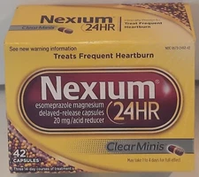 Nexium 24HR Heartburn Relief/Acid Reducer 20MG Clear Minis 42 Count Capsules