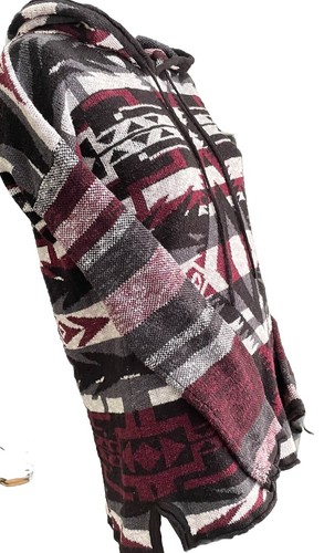 Southwest Sweater Hoodie Women L Yellowstone Aztec Cowboy Rancher Hippie Western - Picture 6 of 17