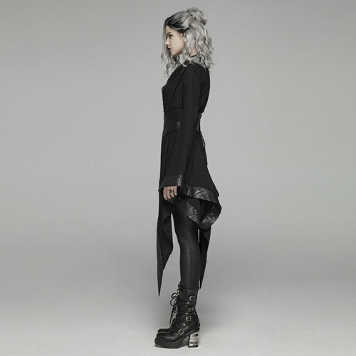 PUNK RAVE Women Gothic Lolita Dark Japanese Kimono Asymmetric Adjustable Dress - Picture 5 of 11