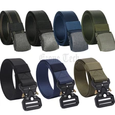 Mens Casual Military Tactical Belt Army Adjustable Quick Release Pants Waistband