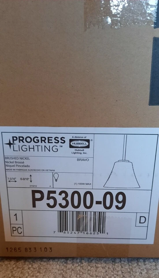 Progress Lighting P5300-09 Nickel Bravo Single Light 7"W Mini Pendant - Image 3 of 4