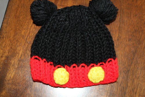 Mickey Mouse Ears Baby Beanie - Crochet Infant Hat