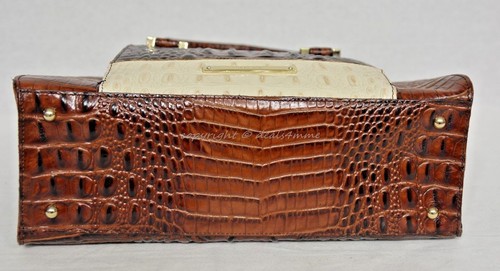 NWT Brahmin Gemini Collection Greta Satchel/Shoulder Bag in Pecan Tri-Texture - Picture 3 of 11
