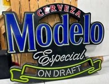 40" X 30"CERVEZA Modelo Especial On Draft Sign LED Lighting Not Working.