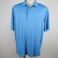 Greg Norman Polo Shirt Mens XL PlayDry Performance Golf Blue Short Sleeve