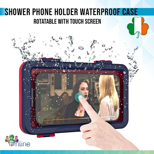 Universal Waterproof Bathroom Toilet Shower Phone Holder Cover Case Wall Mounted