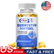 1000MG Quercetin Capsules ,with Bromelain-Immune Support Supplement 120pcs