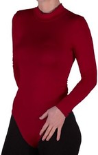 Womens Long Sleeve Turtle Neck Casual Skinny Fit Stretch Bodysuit Ladies Leotard