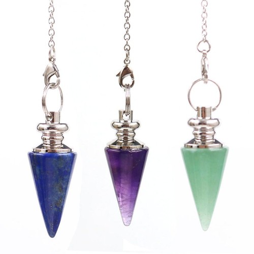 Natural Crystal Quartz Gemstone Point Dowsing Pendulum Scrying Dowser Healing - Picture 2 of 15