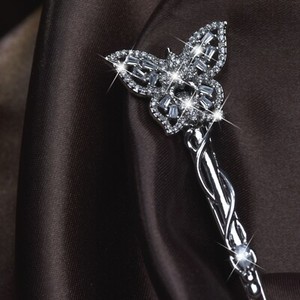 18k White Gold Gp Made With Swarovski Crystal Butterfly Hair Clip
