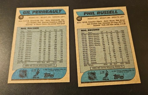 1986-87 Topps NHL - Buffalo Sabres 2 Card Lot - Free Shipping - Picture 2 of 2