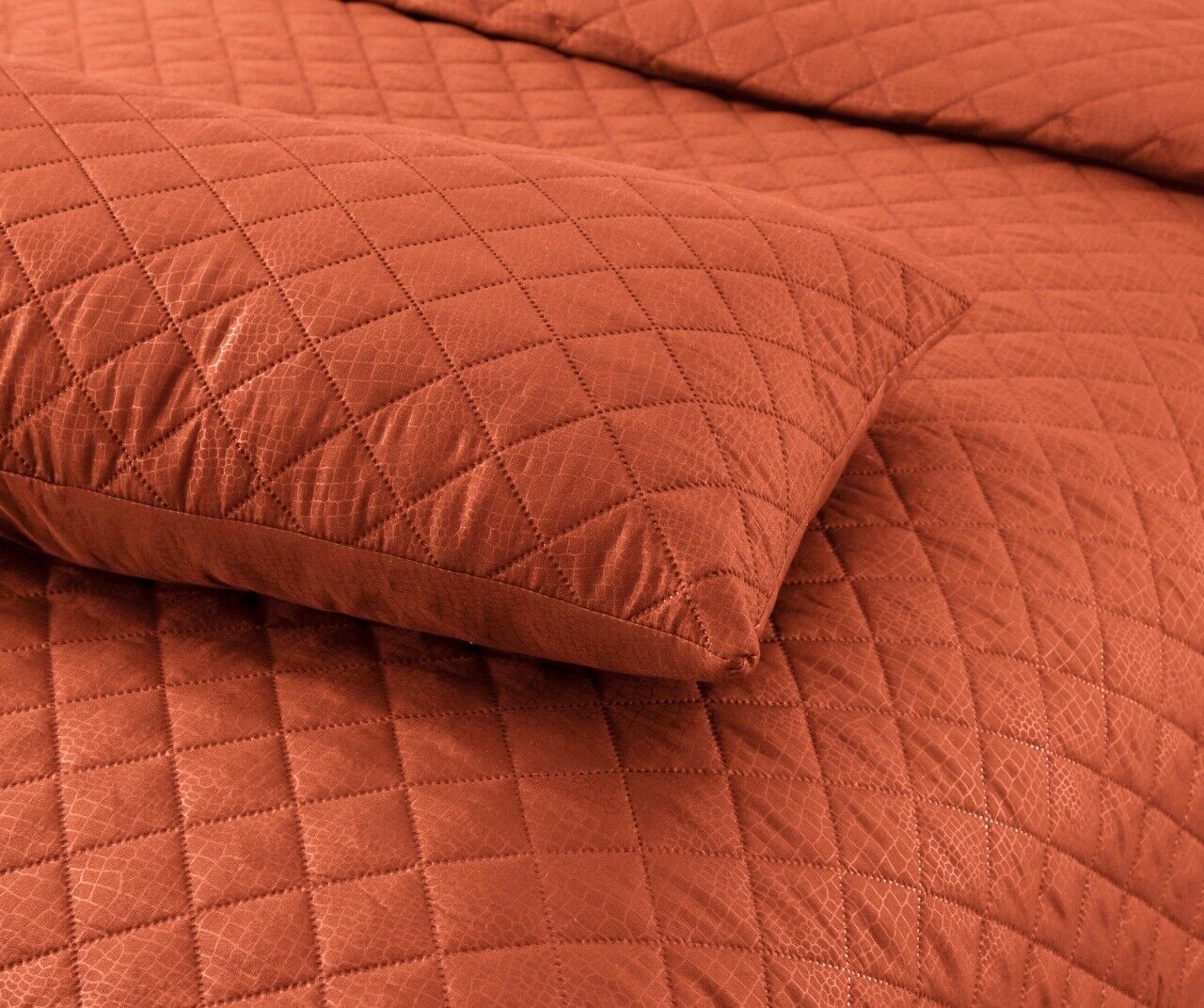 3 Piece Embossed Quilted Bedspread Bed Throw Comforter Double King Size